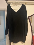 Sweter czarny tunika z tyłu kokarda 44/46