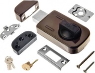 JANIA Zamek do drzwi wierzchni nawierzchniowy zasuwa łucznik 3 klucze BRĄZ