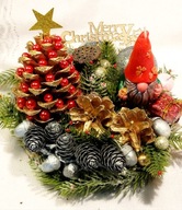 Stroik Świeca Skrzat - krasnal dekoracja stołu Prezent Boże Narodzenie