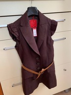 34 XS 36 S Tiffi brązowa kamizelka lniana pasek