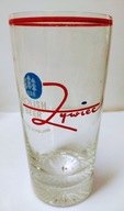 szklanka ŻYWIEC, POLISH BEER, cienki czerwony pasek na obrzeżu, PRL,