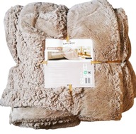 KOC DEKORACYJNY SHERPA DWUSTRONNY GRUBY BEŻOWY