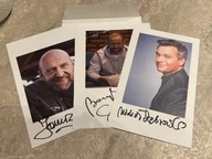 Kartki z autografami Szyc, Żebrowski, Chabior