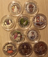 BAJKI - BAŚNIE BRACI GRIMM - ZESTAW 10 SZTUK + 10 CERTYFIKATÓW + ETUI