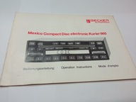 NOWA instrukcja obsługi radio BECKER MEXICO 865 Mercedes W201 W124 książka