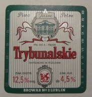 ETYKIETA PIWO JASNE PEŁNE TRYBUNALSKIE BROWAR LUBLIN - ROZLEWNIA