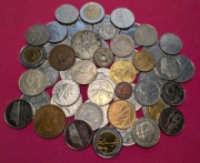 Zestaw Starych monet świata Mix Ponad 50szt Różne stany Tak jak na foto