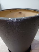 Donica ceramiczna z podstawką 46wys/39śred