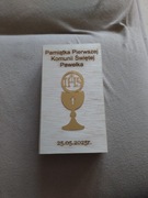 Drewniane pudełko na pieniądze/ Komunia Święta/ grawer/ personalizacja 