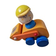 Drewniany spychacz koparka samochodzik Haba