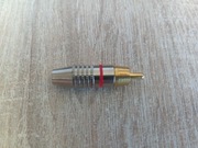 Wtyk RCA złoty/metal czerwony 