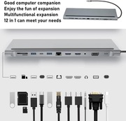 Stacja dokująca wieloportowa USB-C USB 3.0 HDMI SD VGA LAN microSD