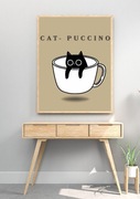 Cat- pucino plakat z ramką 