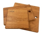 trzy deski do krojenia z naturalnego dębu 