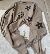 Szalik chusta beżowa wełna viskoza kaszmir