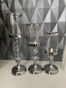 Świeczniki srebrne glamour 