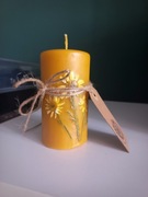 Eko świeca, walec duży, czysty wosk pszczeli. Prezent dla Babci