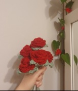 Róże handmade czerwone 5 sztuk 