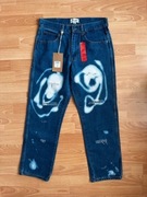 Jeansy Hutson Harbour – Nowe z Metką – S/M unisex W30 L31 Custom Paint