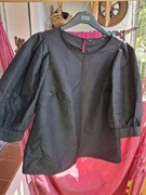 Czarna bluzka wizytowa, elegancka Kapphal, L