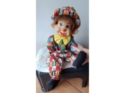 Nowa 74 cm Duża Lalka teatralna Pajac na huśtawce Klaun