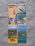 Vintage stare mapy czeskie Słowackie Tatry Fatra górskie PRL lata 80 zestaw