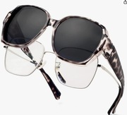 Okulary przeciwsłoneczne polaryzacyjne 2w1 nakładka Clip-On + oprawki