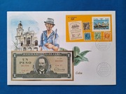 Koperta numizmatyczna z banknotem Cuba 1 peso