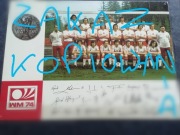 Pocztówka Srebrnej Drużyny K. GÓRSKIEGO 1974r.z autografami piłkarzy. 