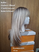 Blond Ombre z Imbirowo-Pomarańczowymi Końcówkami  Peruka z Grzywką 50/46 cm