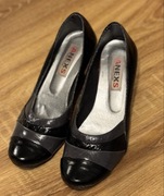 Stylowe czarne buty na koturnie Anexs 37