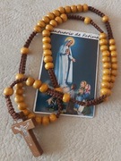 Różaniec z drewna dla babci z magnesem Matka Boska Fatimska FATIMA.