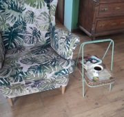 Taca patera kwietnik stolik kawowy koszyk wiklina ODNOWIONA