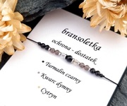 Bransoletka z kamieni - ochrona, bogactwo (turmalin, kwarc dymny, cytryn) 