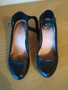 Półbuty na koturnie skóra