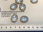 Ozdoby Aplikacje owalne z kryształkiem cyrkoniami