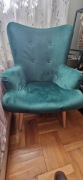 Fotel welurowy zielony