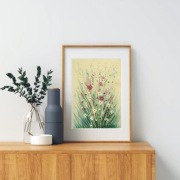 Akwarela Akwarelka Obraz pt.Łączka 2, rozmiar: 210 x 148 mm,