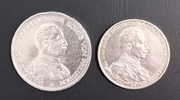 5 i 3 marki 1913 Wilhelm II w mundurze - srebro