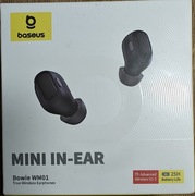 Słuchawki dokanałowe Baseus Bowie WM01  Bluetooth 5.0 czarne NOWE