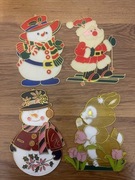 Witraże / Zawieszki Boże Narodzenie / Wielkanoc 4 szt.