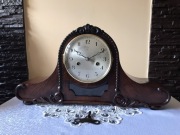 Zegar HAU ok.1930 secesja eklektyczny dąb orzech aplikacje W77 loft