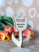 Drewniana winietka ślubna – personalizowana, grawerowana