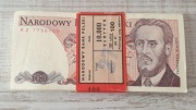 Stara paczka banknotów 100zł 1986 seria RZ