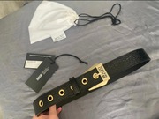 Versace Jeans Couture pasek damski z wężowym wzorem ze skóry