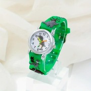 klasyczny zegarek z dinozaurem chłopięcy dziewczęcy dinozaury zielony