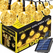 Girlanda solarna kule LED 30 lampek na balkon taras ogród IP44