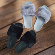 Haver klapki damskie z futerkiem lekkie czarne szare 2 pary futrzane r. 38