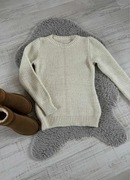 Sweter damski wełniany rozmiar XS/S kremowy zimowy ciepły