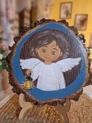 Obrazek malowany ręcznie na drewnie 